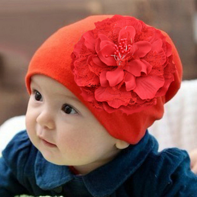 baby children girl Stretch Crochet Flower Hat infant kids caps hats caps children accessories
