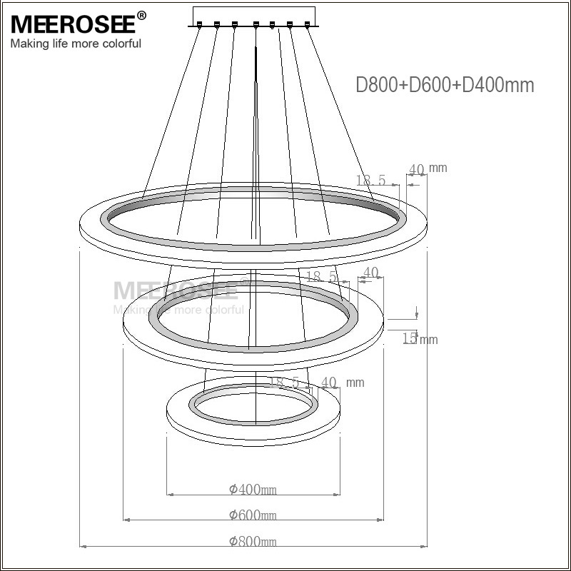 MD5057W Modern Acrylic LED light fixture decorative indoor lighting office dinning room pendant light lamp (15)