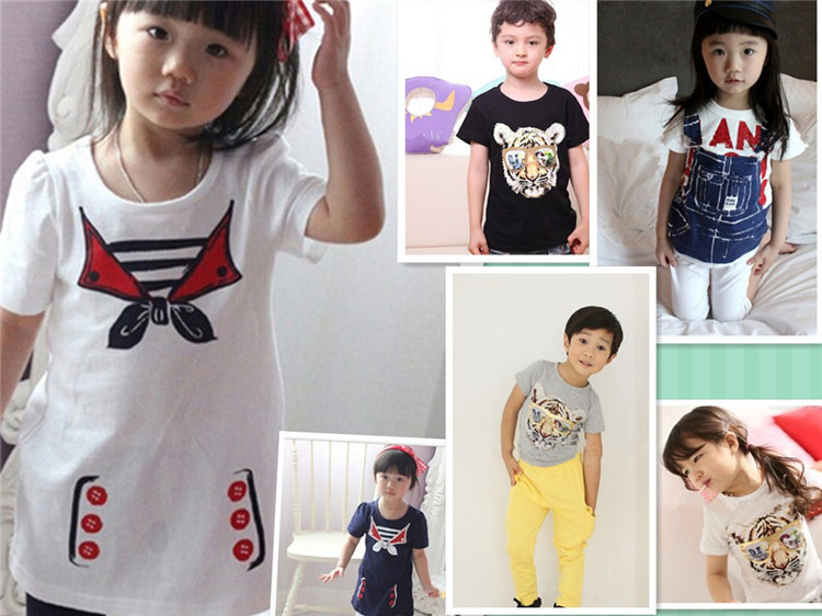 2015 New brand boys and girls t-shirt hot sale children cartoon clothing kids wear short sleeve T-shirts Loss free shipping