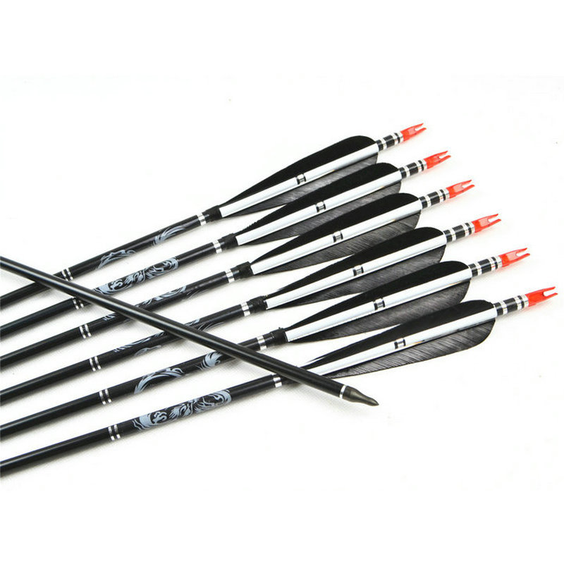 12x Aluminum Arrows Turkey feather for 20 50lbs Longbow Recurve Bow Hunting Archery for 80cm Length
