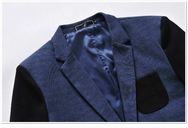 men\'s Patchwork blazers model show detail 1 