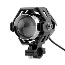 Black Aluminum Motorcycle CREE-U5 LED Spot Light For Honda Yamaha Kawasaki Suzuki BMW KTM Dirt Bikes