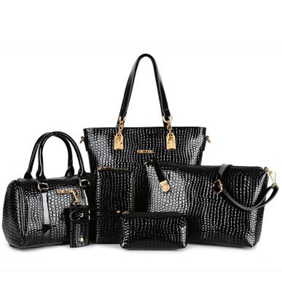 2015 New Hot Women Bags 6pcs set Women Leather Shoulder Bag Handbag Messenger Crossbody Tote Purse