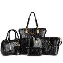 2015 New Hot Women Bags 6pcs set Women Leather Shoulder Bag Handbag Messenger Crossbody Tote Purse