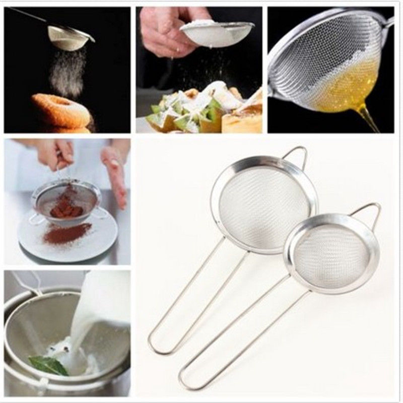 Hot Sale Stainless Steel Mesh Wire Flour Colander Sifter Oil Strainer Sieve 1pc #184