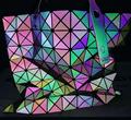 Women s Foldover Handbag Same as BAOBAO Gunmetal Rainbow Geometric Shoulder Bag and Tote bag 6