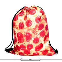 2015 new fashion escolar backpack 3D printing travel softback man women mochila feminina fast food drawstring