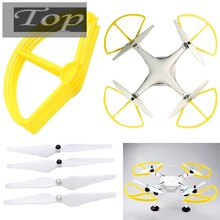 New 4PCS Propeller and 4PCS Protector For DJI Phantom 2 Vision+ Wltoys V303 CX-20 RC Drone Yellow