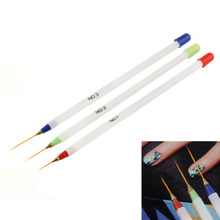 3pcs Nail Art Design DIY Drawing Painting Striping Nail Gel Pen Nail Art Brushes Set Dotting