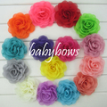 60pcs lot 3 5 Chiffon Silk Hair Flower Rosette Flowers Wedding Flowers For Girls Dressess Decoration