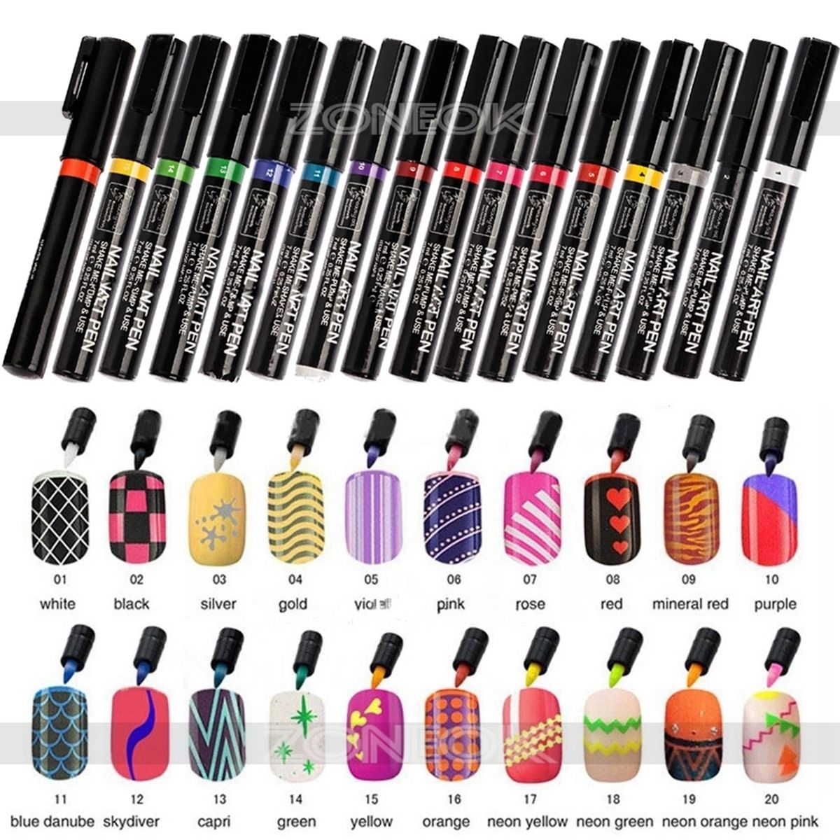 Free Shipping 16 Colors Charm Women s Delicate Pretty Nail Art Pen Polish UV Gel Manicure