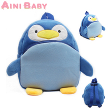 Super Lovely!Children School Bag Cartoon penguin Baby Backpack Baby double Shoulder Kindergarten Schoolbag Drop Shipping