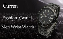 Curren 8110 Luxury marca correa de acero inoxidable analógico fecha del cuarzo de hombre masculino moda ejército reloj Casual