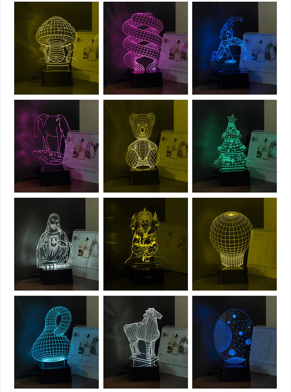 3D Engraving Usb Night Light Lamp DC Touch Led Table LAMP Jesus Decoration Nightlights for kids (7)