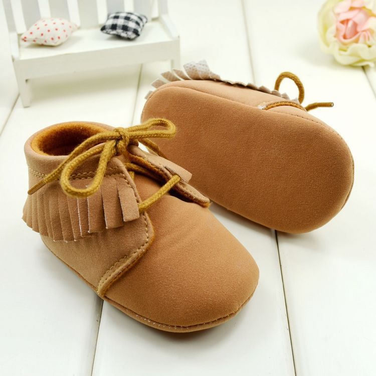 Baby shoes Brown and Pink color Soft Bottom toddler boots For Girls boys 3 sizes to