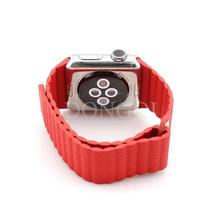 De lujo del cuero genuino rojo tipo de bucle de correa de reloj de correa con ajustable hebilla magnética para Apple reloj 42 mm para iwatch #DQ yw