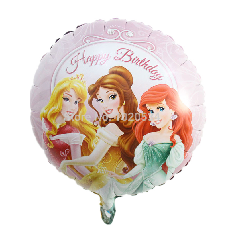 The new aluminum balloons balloon toys for children Round Princess Happy Birthday balloons party decoration wholesale