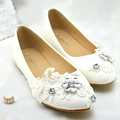 Comfortable Flat Heels Bridesmaid Shoes Wedding Ceremony Dancing Shoes Flat Heel for Bride Spring Autumn Formal