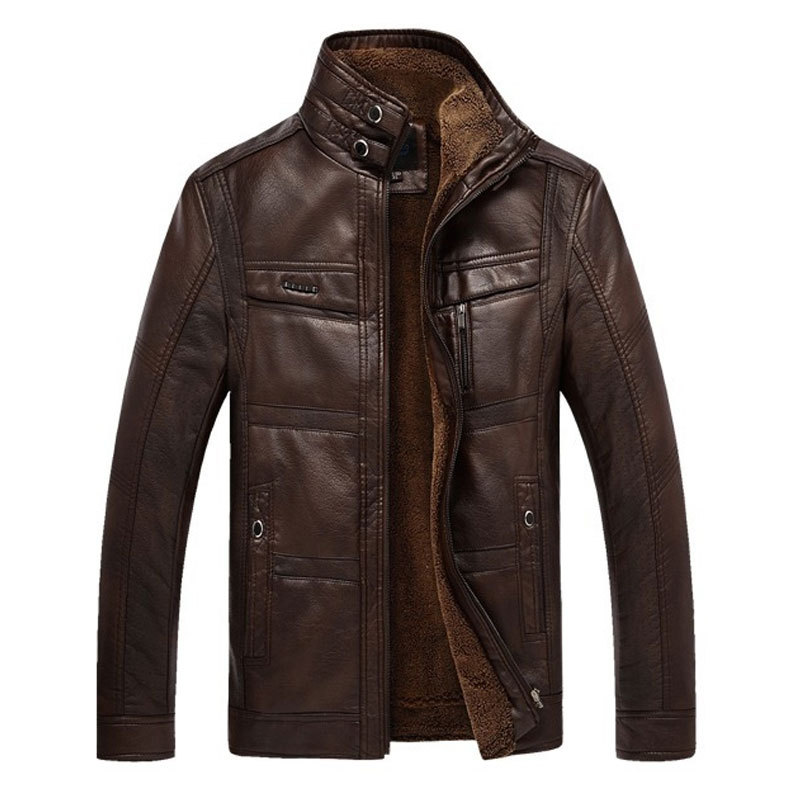 Men jacket Coat Brand New leather jacket men thick velvet PU jaqueta couro winter Outdoor jackets large size 4XL homme parka