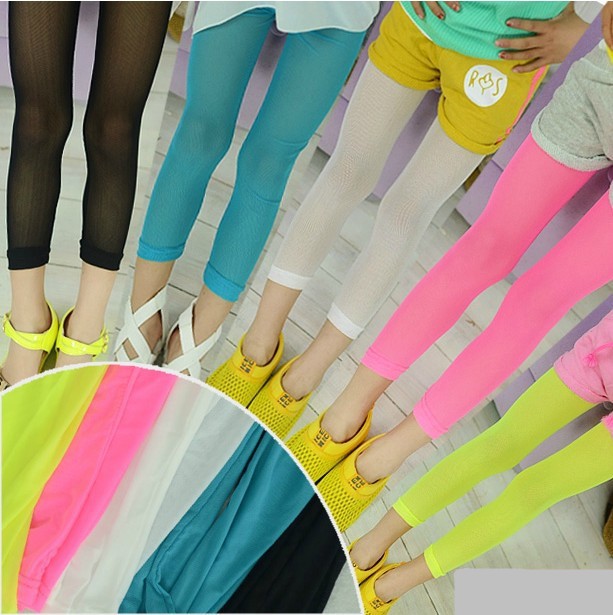 Manocean korean style Candy colors cotton thin middle waist soft solid translucent nine cents women leggings 102811 (10)