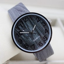 New Fashion Brand Bamboo Wood Women Watch 6 Colors Leather Strap Wristwatches Classical Men Dress Watch