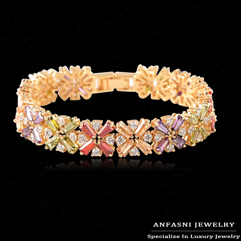 Free Shipping Real 18K Gold Plated Zircon Bracelet Fantasy Sexy Luxury Bangle With Swiss Cubic Zirconal