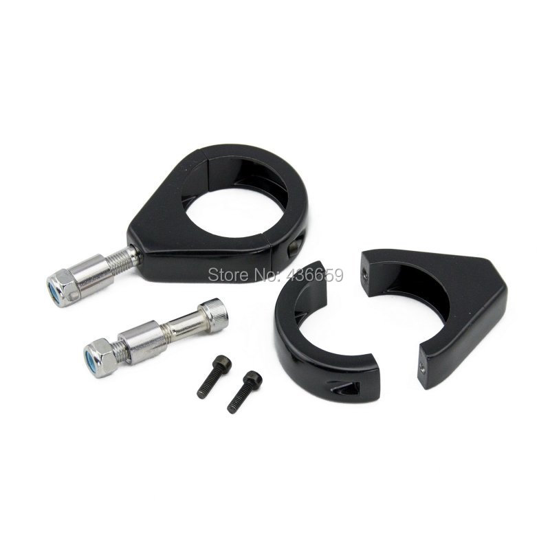 Motorcycle Pair 49mm Black Turn Signal Fork Clamp For Harley Softail FXSB 2013 2015 FXCWC 2009