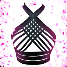 2016 new fashion sexy lingerie body harness bra pastel goth female mesh garter belt gothic elastic bralette top retail