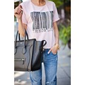 2016 Newest blusas femininas 2016 3D Applique Illustrator Print Short sleeve Elastic Women T shirt tops