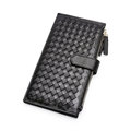 High Quality Sheepskin Fashion New Long Purse Women Multi functional Designer Knitting Wallet Woven Pattern Simple