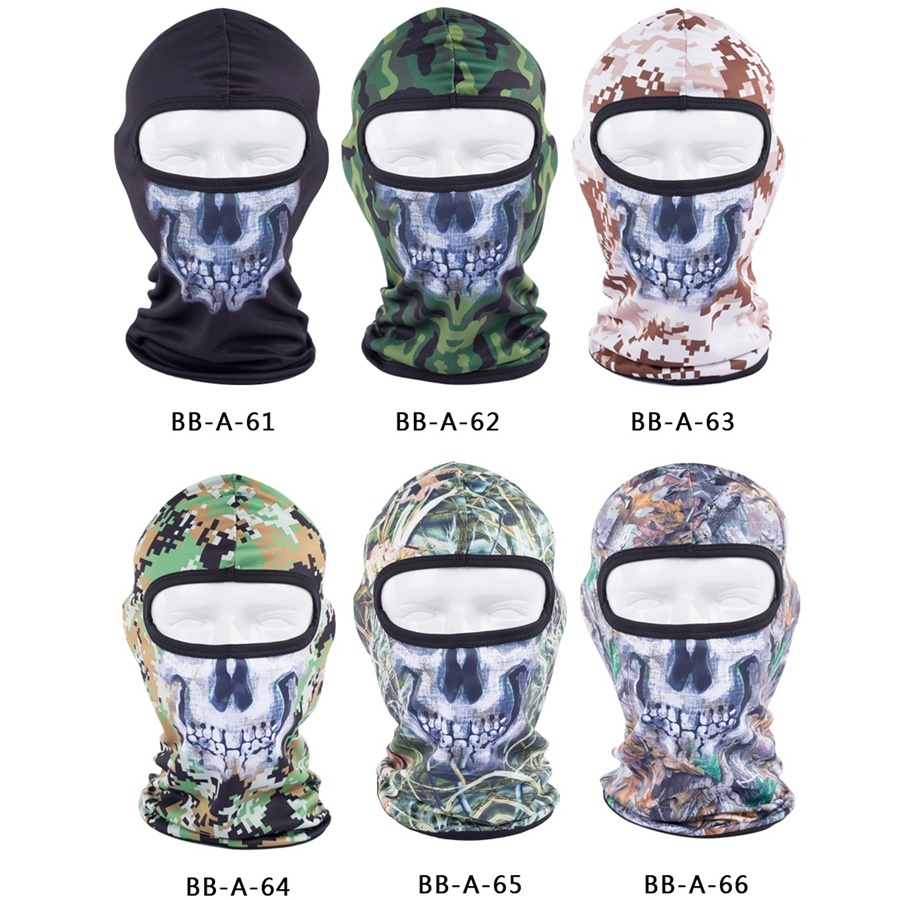 Ghost Balaclava Skull Full Face Mask Outdoor Sports Camouflage Hunting Airsoft Paintball Army CS Game Military Tactical Hat Caps