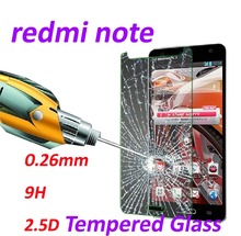 0.26mm Tempered Glass screen protector phone bags 9H Tempered 2.5D Glass cases protective film For xiaomi redmi note