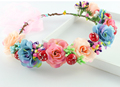 High Quality Bride Accessory Rose Flowers Hair Bridal Wedding Flower Garland Headwear Forehead Hair flower headwear