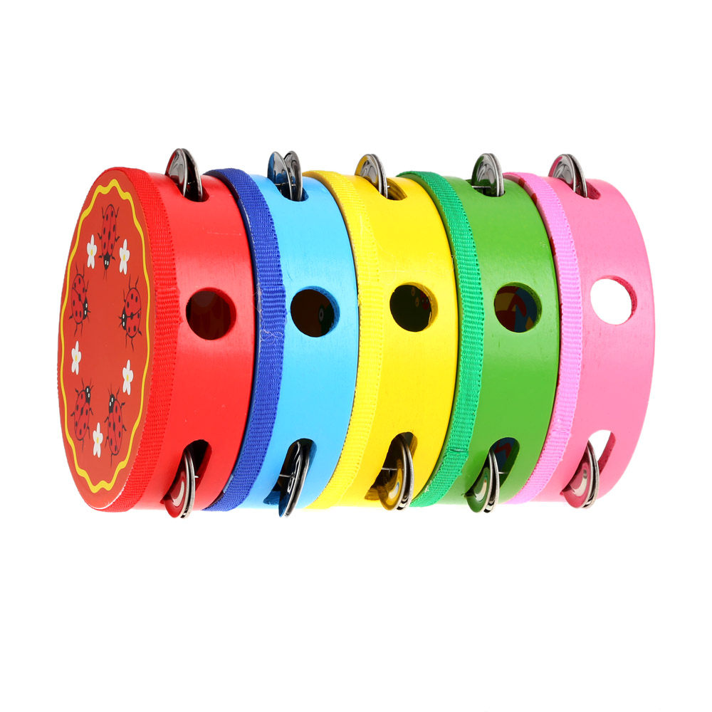 Baby Kids Wooden Musical Toys Drum Rattles Toy Tambourine Educational Toys~SK 