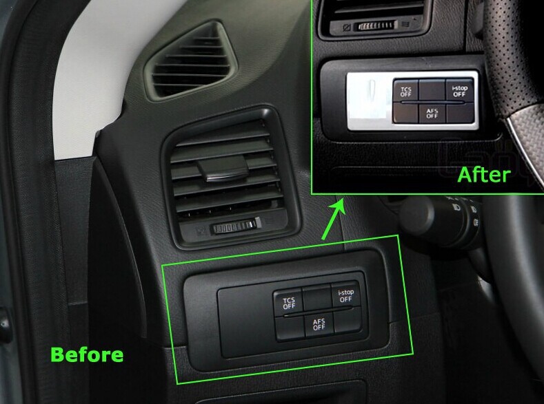 ABS Chrome fog lamp switch trim interior frame decoration auto parts for Mazda CX 5 CX5