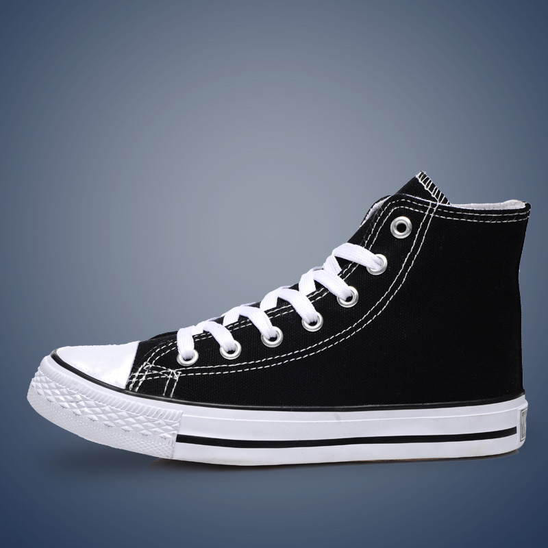 New arrival high canvas shoes classic lacing lovers design casual flat shoes cotton made shoes female