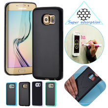 Magic case for Samsung S6 edge Plus S7 S7 EDGE NOTE5 Magical Anti gravity Nano Suction Cover Adsorbed car Hard Case Shell Black