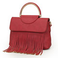 Japan Style Ladies Fringed Handbag Semicircular Handles Ladies Retro Solid Color Small Tassels Bag Designer Simple