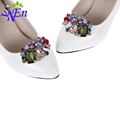 2015 sale bridal high heel metal shoes accessories Mixed color crystal shoe clips for Fashion wedding