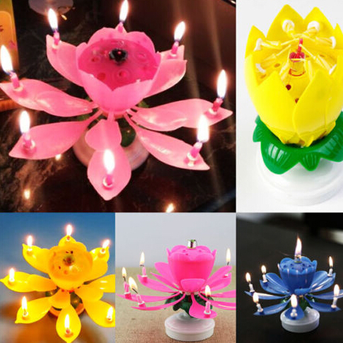 Kết quả hình ảnh cho Lotus Flower Musical Birthday Candles