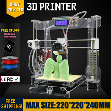 New Balck Reprap Prusa I3 DIY 3D Printer 3 D impressora KIT Self-assembly Printers machine with LCD Screen 2 Kg Filament as Gift