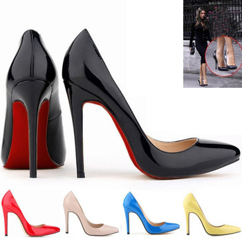 Туфли сексуальные острым носом красные днища туфли на каблуках клин женская туфли на высоком каблуке свадебные туфли