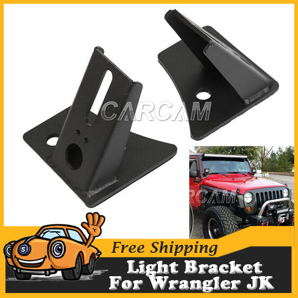 HID LED driving light spotlight Bracket windshield A-pillar mount bracket Left Right For Jeep Wrangler 2007~2014