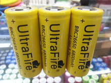 2 шт. / lot UltraFire 6800 мАч 3,7 V 26650 перезаряжаемый аккумулятор для светодиодный фонарик факел bateria 26650