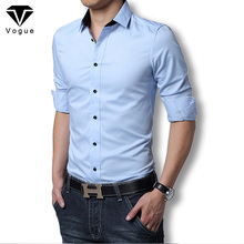 2016 Men Dress Shirt Elegant Comfort Long Sleeve Men Shirt Cotton Solid Slim Fit Business Casual Shirt Men Shirt Plus Size M-3XL