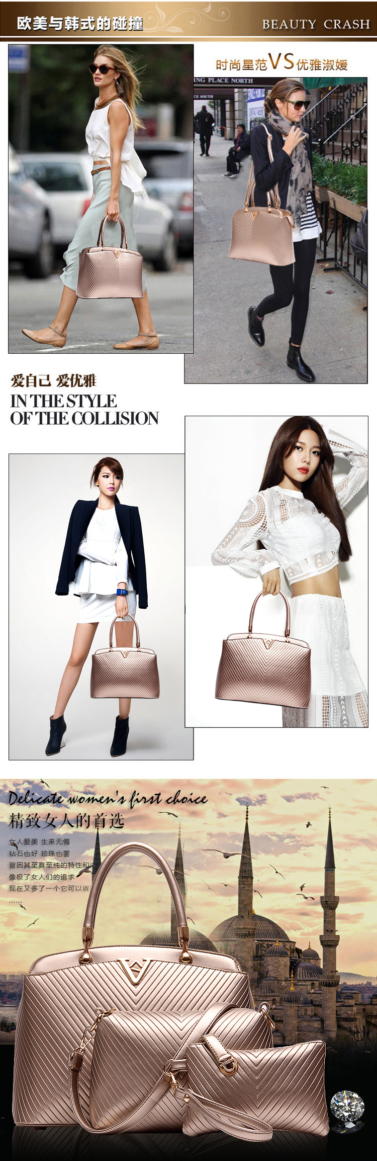 HOT 2015 Fashion Women Genuine Leather Handbags Famous Brand Cowhide