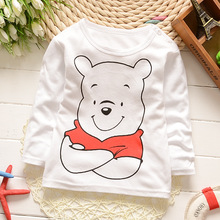 2016 Children Clothes Girls Boyst T- shirt Cartoon Bear Children T-shirts 100% Cotton Children’s long sleeve T-Shirt F116