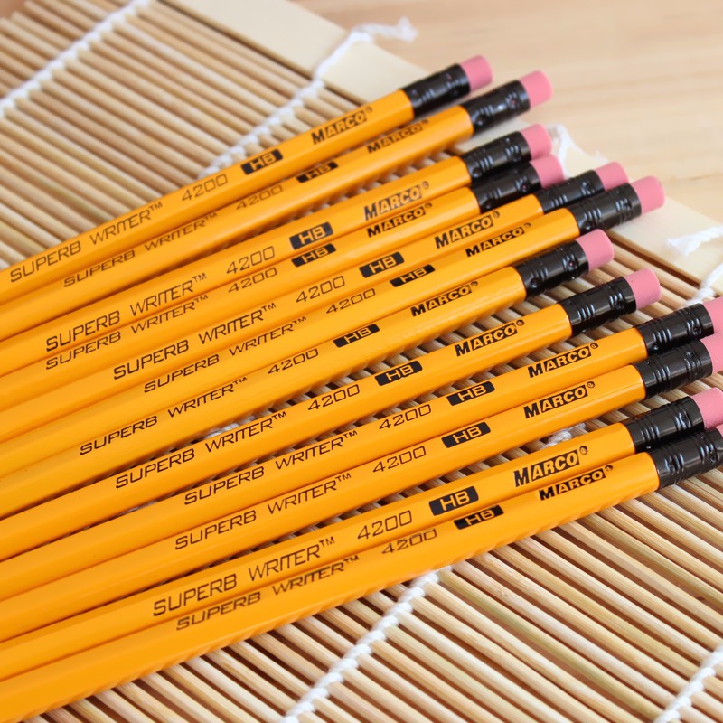 12ピース先端木製hbロッド鉛筆鉛フリー学生子供鉛筆消しゴム20センチ長い|children Pencil|pencil With ...