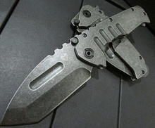 Medford pretoriana todo el acero Stonewash manija de acero 440 hoja del cuchillo plegable, exterior cuchillo de caza