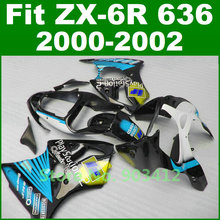 Fairing kit For Kawasaki 2000 2001 2002 zx6r fairings blue play station 2 Ninja 00 01 02 zx636 B4L9 plastics body kits